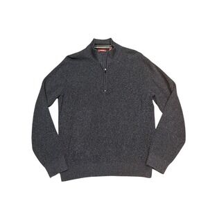 Izod Men's Navy Blue Advantage Pullover Soft Sweater Long Sleeve 1/4 Zip Size XL